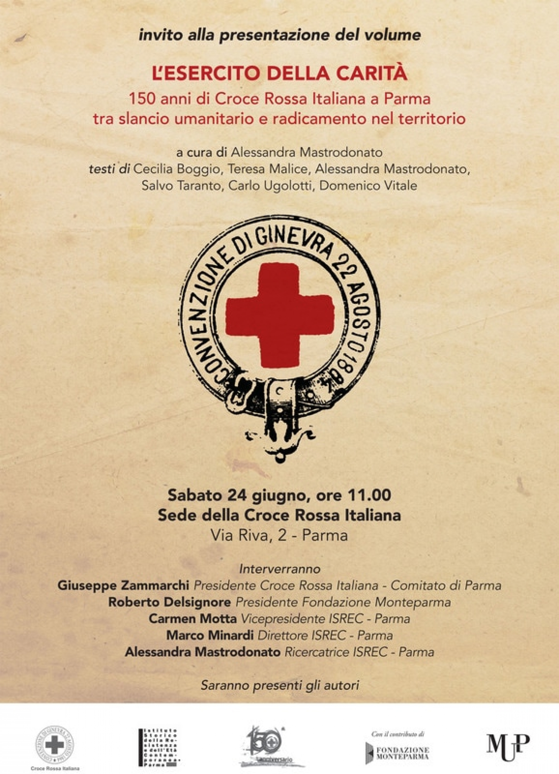 Presentazione del libro sulla storia della CRI di Parma