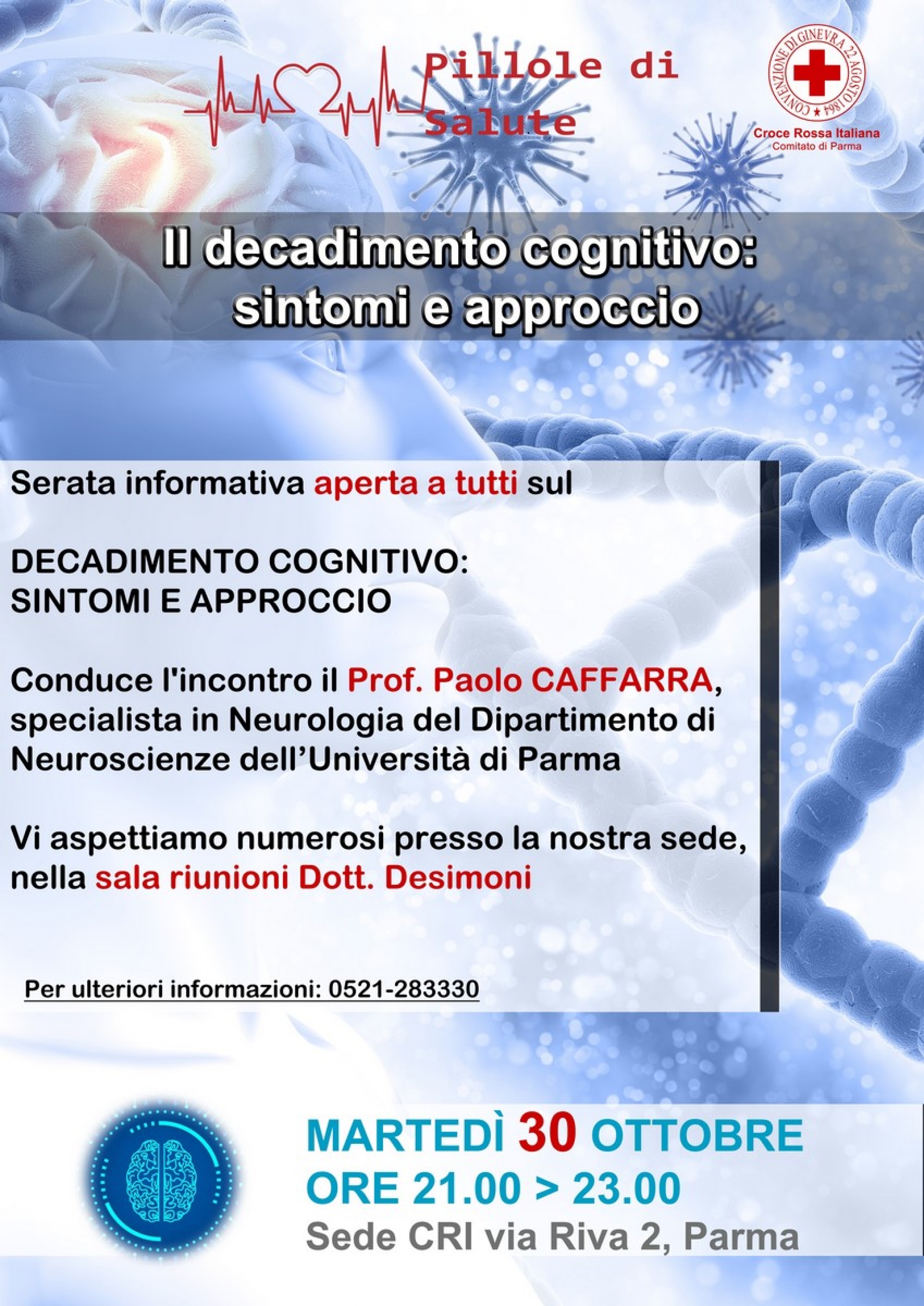 Serata informativa su Decadimento cognitivo: sintomi ed approccio