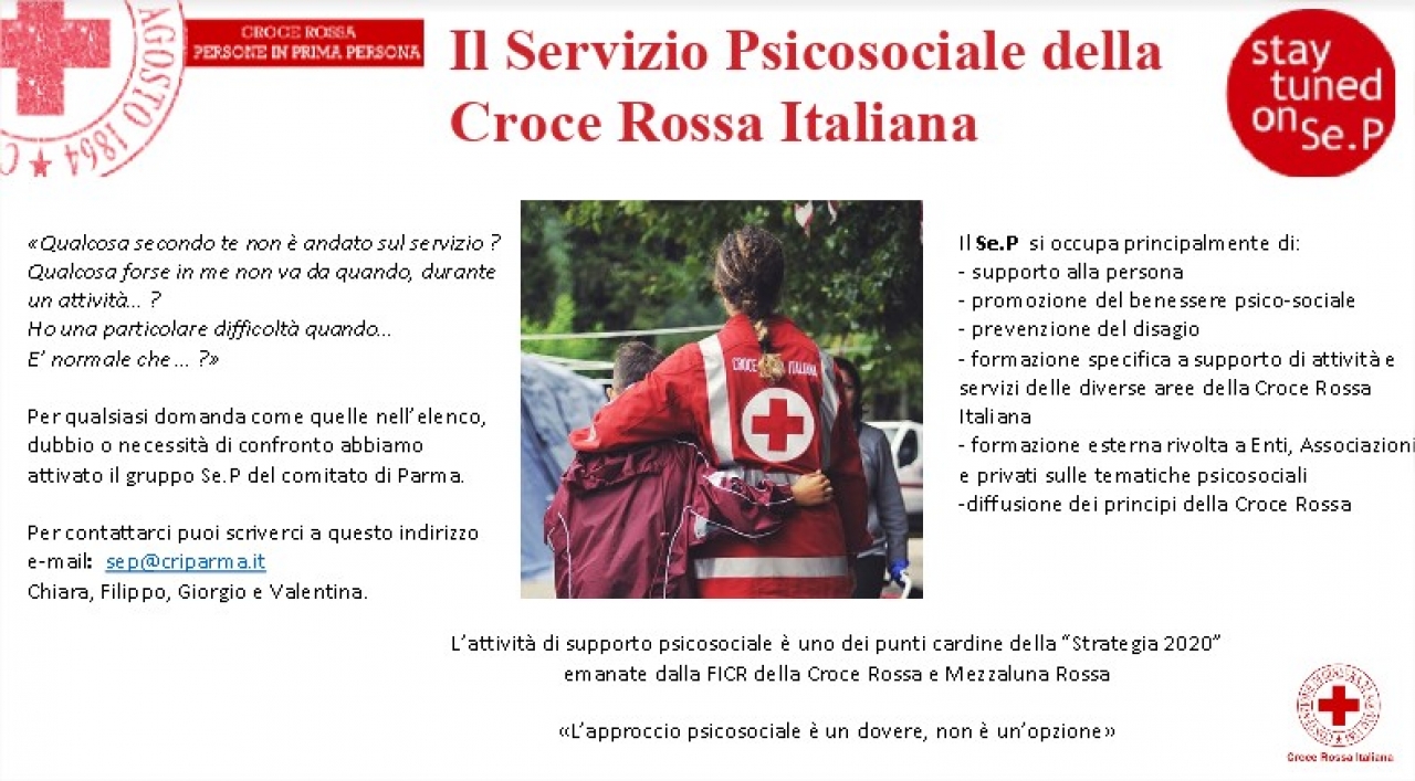 Nasce il servizio psicosociale CRI Parma